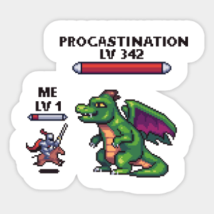 Pixelated Productivity: Conquer Procrastination in Style Sticker